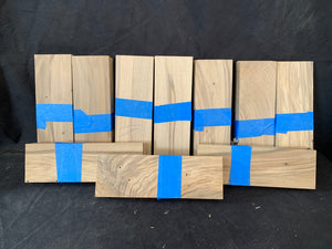 10 Pack of Blackheart Sassafras Knife Scales: Bookmatched Pair 150mm x 45mm x 10mm